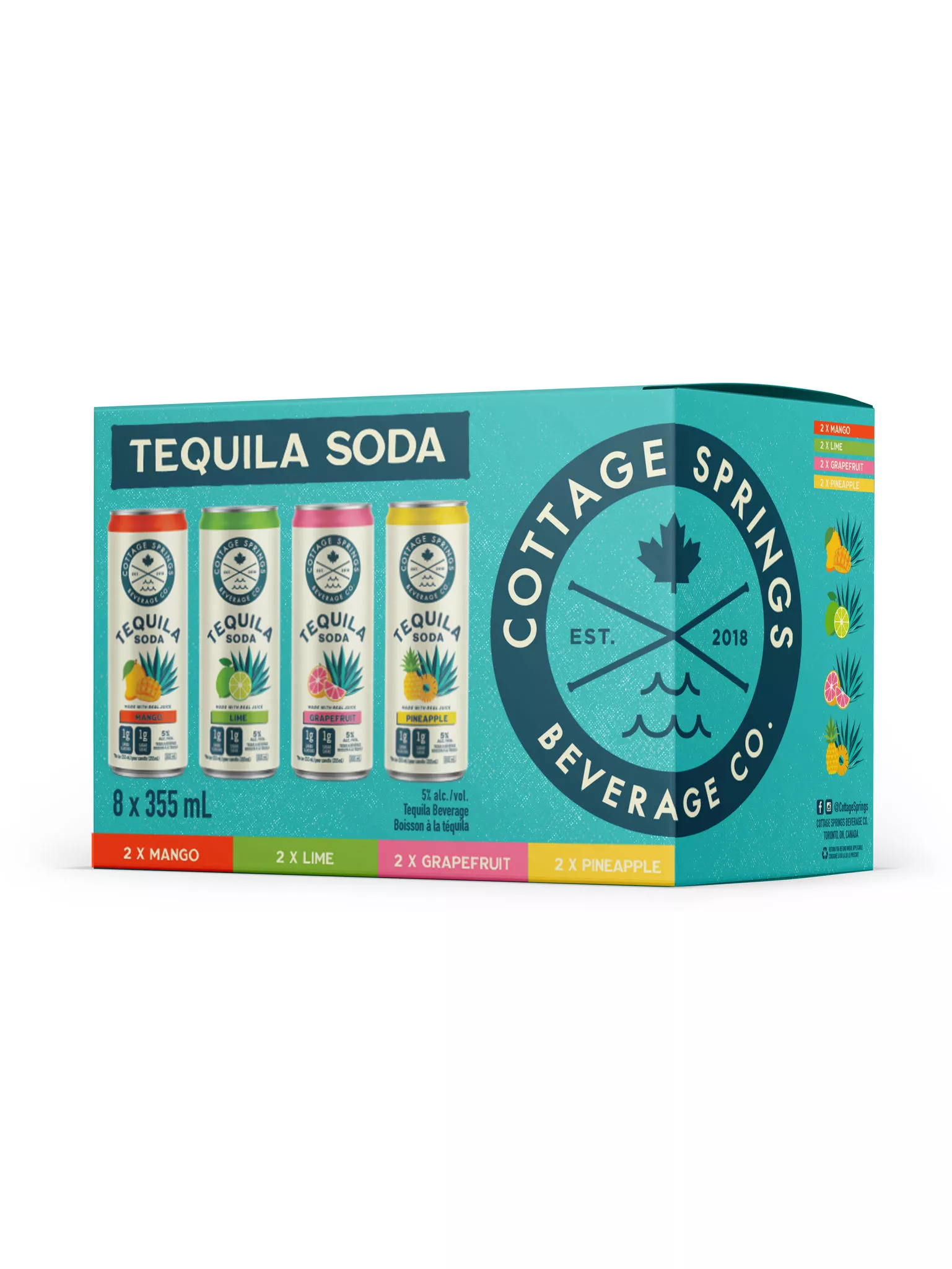 Cottage Springs Tequila Soda Mixed 8 Pack (8 x 355 ml can)